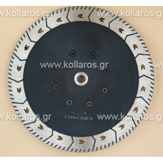 Δίσκος κοπής  λείανσης γρανίτου - πέτρας με φλάντζα Μ14